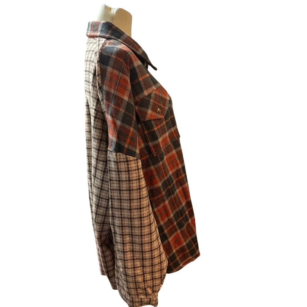 Haptics Boutique Mixed Patchwork Plaid Oversized … - image 3